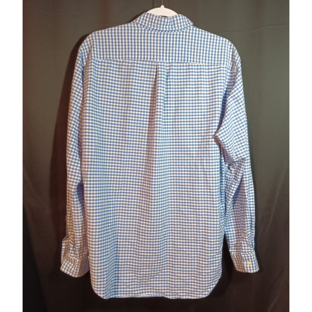 Men Ralph Lauren Classics RL Shirt Large Blue White Tablecloth Pattern $125 - Picture 5 of 5